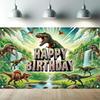 Jurassic Jungle Realistic Tyrannosaurus Rex Theme Banner Background Birthday Party Home Decoration Photography Backdrop Cloth
