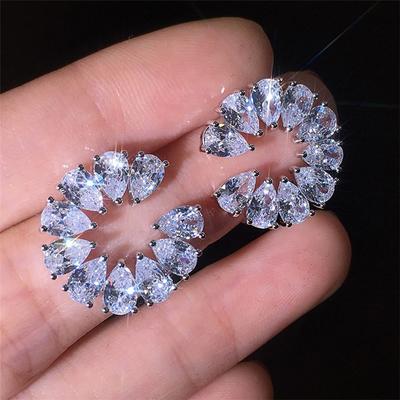 Orecchini da donna moderni intarsiati abbaglianti gocce d'acqua zirconi accessori moda festa regalo di lusso gioielli estetici