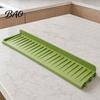 Non-slip Draining Mat Silicone Kitchen Sink Faucet Mat, Foldable Splash Guard with Suction Cup, Water Protector 5 Degrees Slope Countertop for