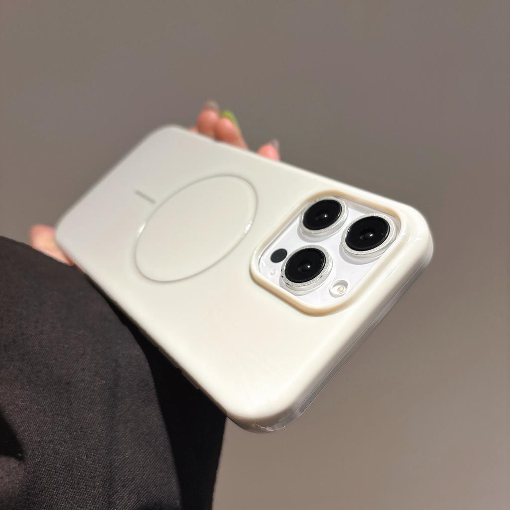 For IPhone16 Mobile Phone Case Imitation Original Fine Circle Magnetic Suction for Apple 15promax All-inclusive Solid Color Protective Case