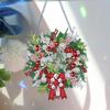5D DIY Diamond Painting Wreath Ornament Single Sided Christmas Special Shaped Crystal Wreath Kit for Home Window Door Decor Gift