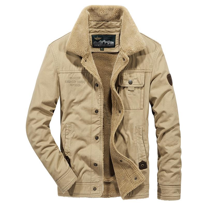 Men's Cotton-padded Jacket with Wool for The Elderly Padded Jacket 6XL Size