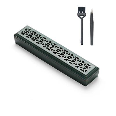 Incense Holder, Horizontal Stand, Burns Incense Sticks Down, Stylish, Scandinavian Design, 1 Piece, Green