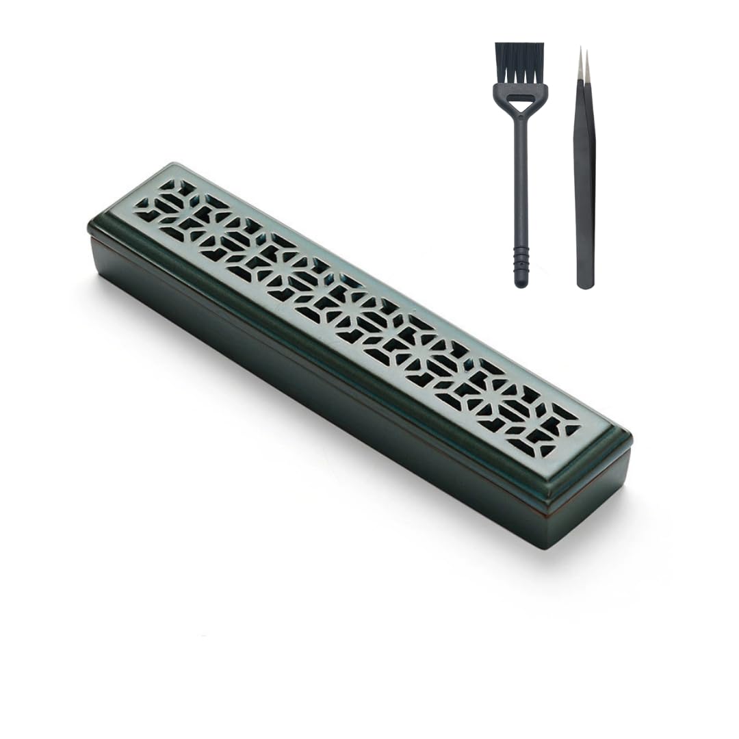 

Incense Holder, Horizontal Stand, Burns Incense Sticks Down, Stylish, Scandinavian Design, 1 Piece, Green