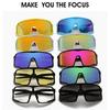 Hot Sale Fashion Cycling Glasses Outdoor Sports Glasses One-Piece Large Frame Sunglasses Colorful Reflective Mercury Sunglasses