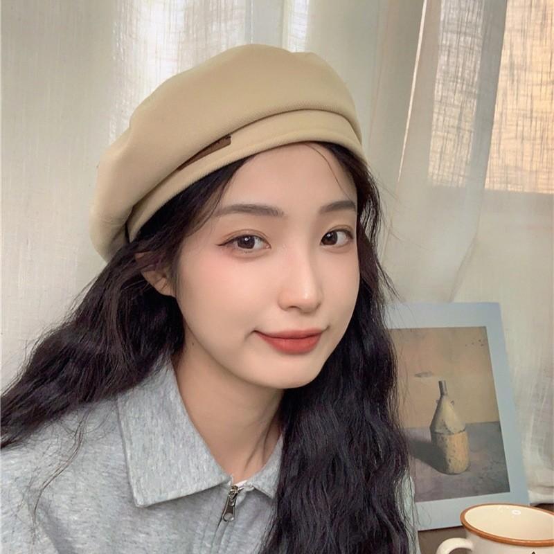 Cozy Winter Beret Hat For Women Vintage Style Woolen Painter Cap Large Head