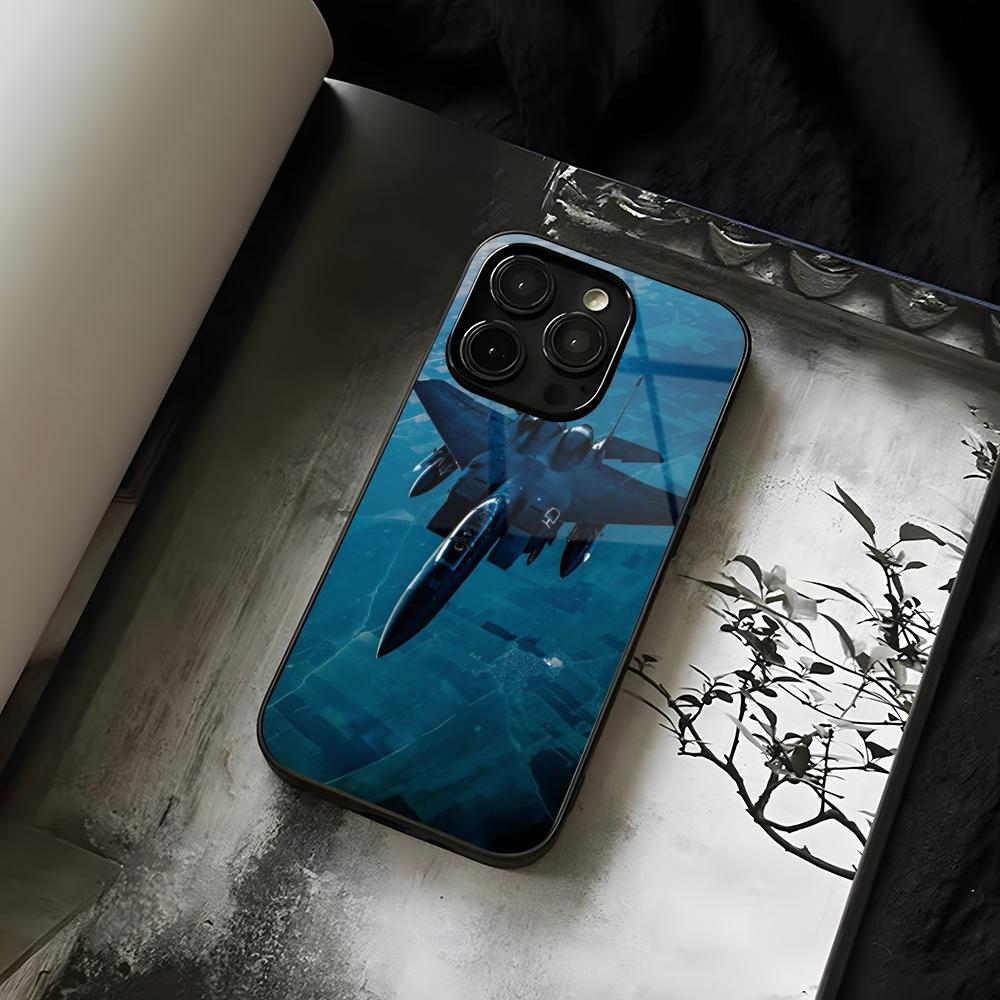 Fighter Plane Poster F-22 Raptor Phone Case For IPhone 14 13 17 12 16 15 11 Pro XS Max Plus Mini X XR Tempered Glass SE2020 Cove