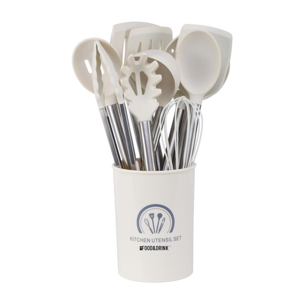 33-Piece High-Temp Resistant Silicone Utensil Set with Non-Stick Spatula & Stainless Steel Cutlery