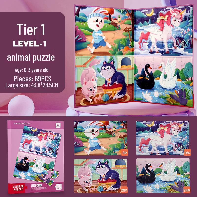 Magnetická puzzle kniha pre deti: Predškolská výchova pre vek 3-6 rokov