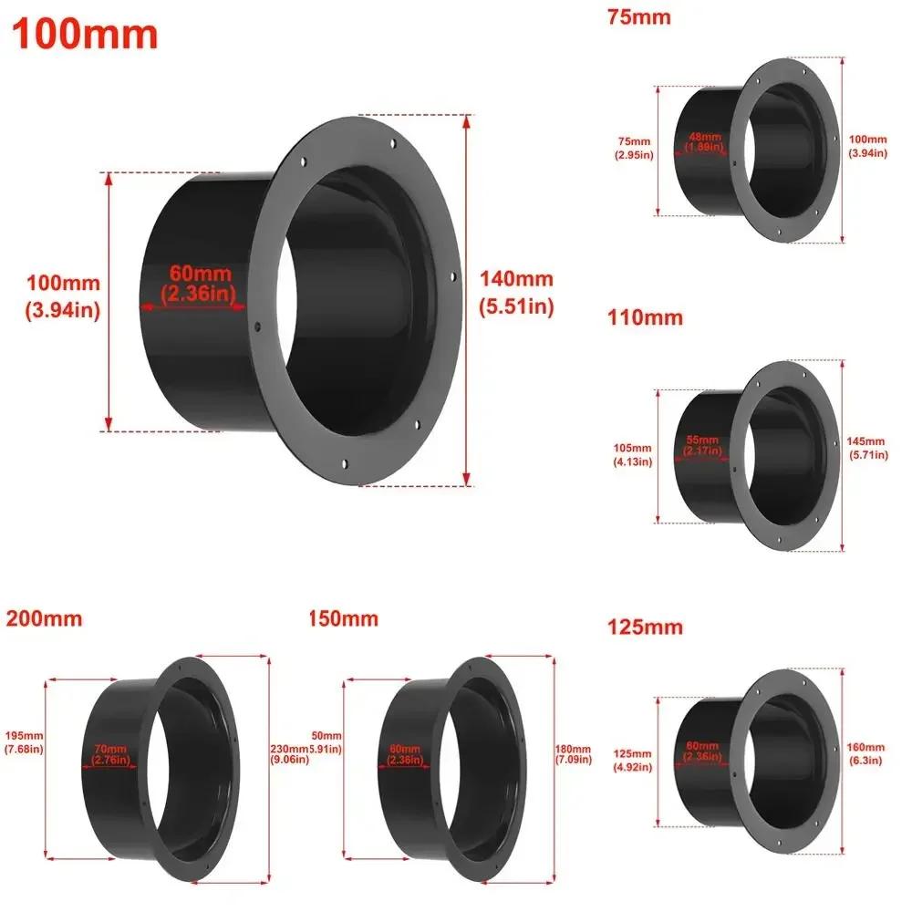 75/100/125/150mm ABS Wall Flange Connector For Ventilation Pipe Air Ducting Connection Household Accessories