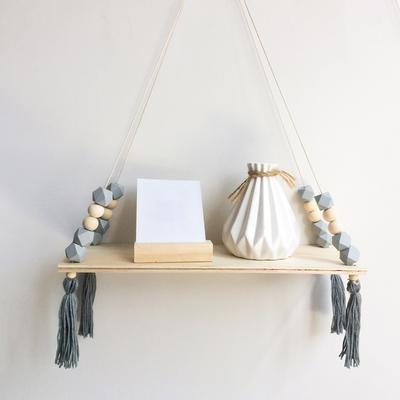 3 Layer Wall Hanging Shelf Wood Swing Shelves Room Storage Holder Hanger