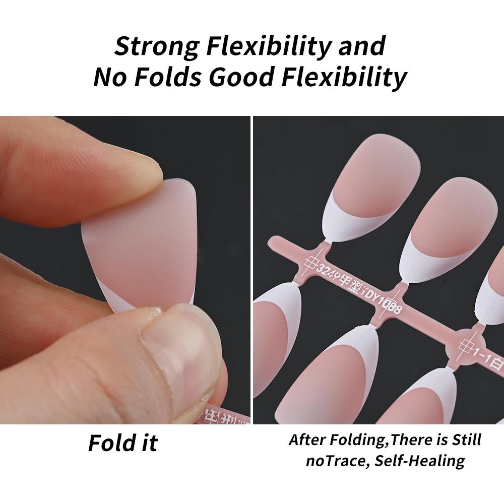 150 Stück vorgefertigte französische künstliche Nägel narbenfreie Sargmandel-Fingernägel künstliche Fingernägel Press-on-Nägel für Nagelverlängerung