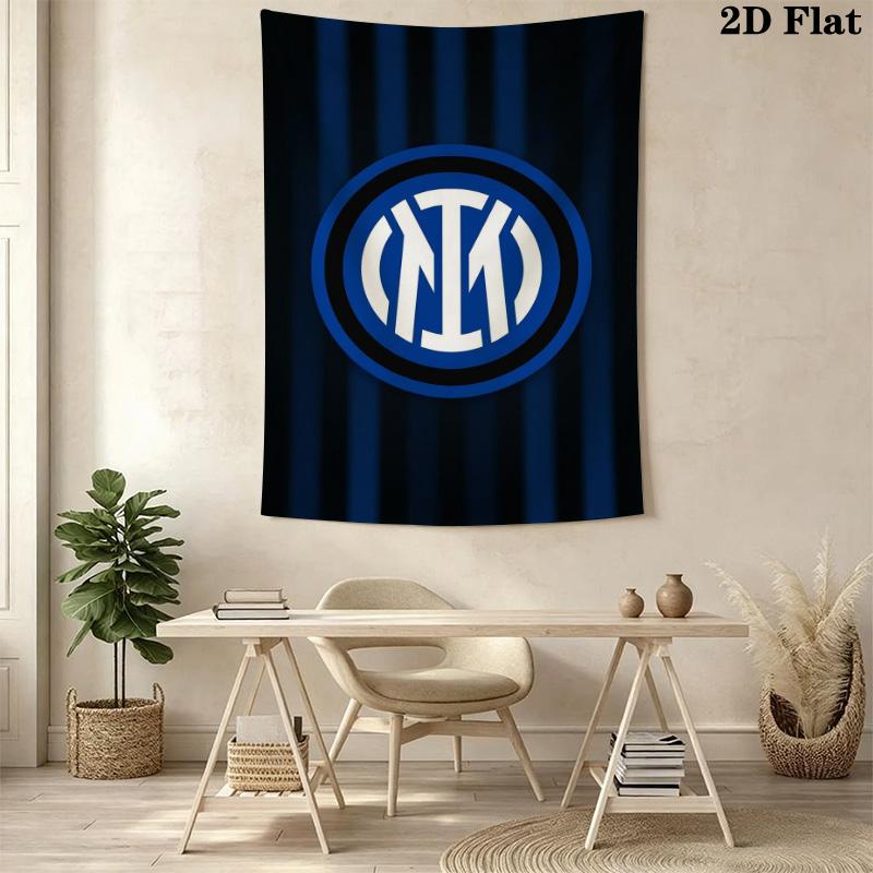 Inter Milan Logo Wallpaper Threepiece Set 1 Duvet Cover 2 Pillowcase Without Core Soft And Comfortable Christmas Birthday Gift