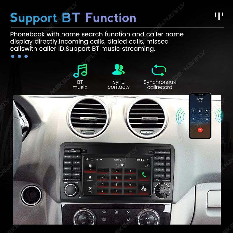Navifly Android Auto Rádio Multimediální Video Přehrávač Pro Mercedes Benz ML GL W164 ML350 ML500 GL320 X164 ML280 GL350 GL450 GPS 2din