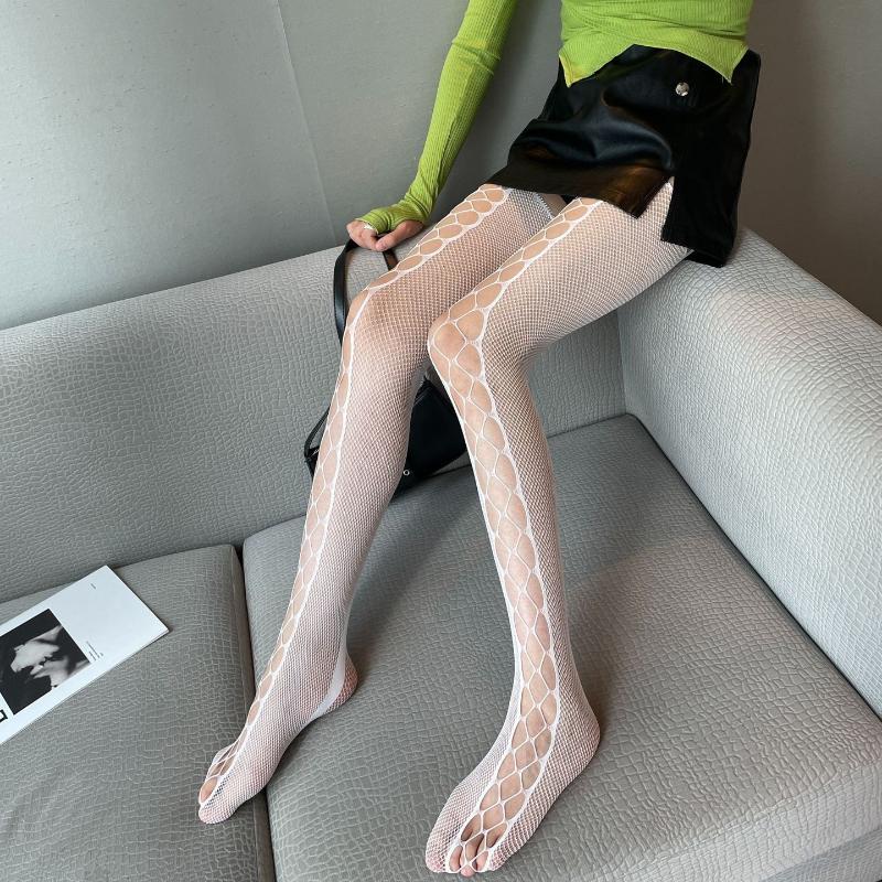 Sexy Fishnet Suspender Tights Sheer Cut Out Tights Thigh High Garter Suspender Cross Pantyhose Underwear Women's Stockings