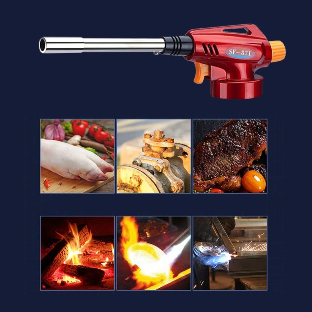 Portable Fire Burner Fuel Torch Adjustable Portable Flamethrower Butane Burner Flamethrower  BBQ