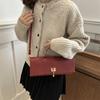 New Trendy Solid Color Simple and Versatile Large Capacity Highend Niche Design Single Shoulder Portable Messenger Bag Women