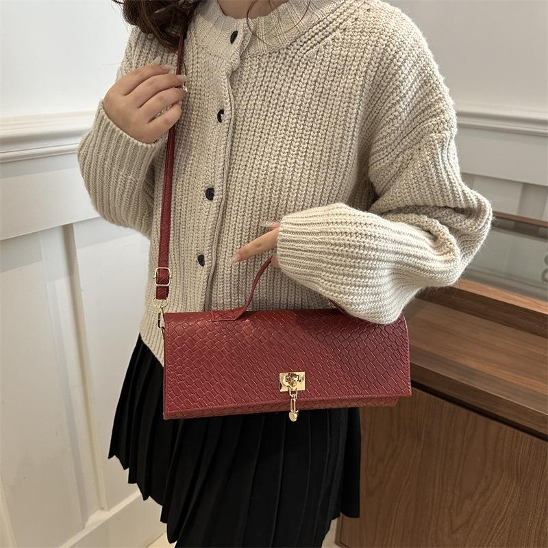 New Trendy Solid Color Simple and Versatile Large Capacity Highend Niche Design Single Shoulder Portable Messenger Bag Women