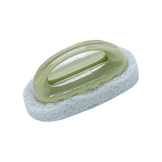 Kitchen Sponge Bathtub Brush Sponge Cleaning Brush Antibacterial with Handle Kitchen Bath Cleaner Bath Sponge Bath Sponge Cleaning Goods (Green)