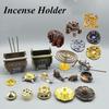 Incense Plate Mine-hole Incense Holder Brass Incense Burner Teahouse Zen Buddhist Supplies Incense Stick Portable Creative Cute