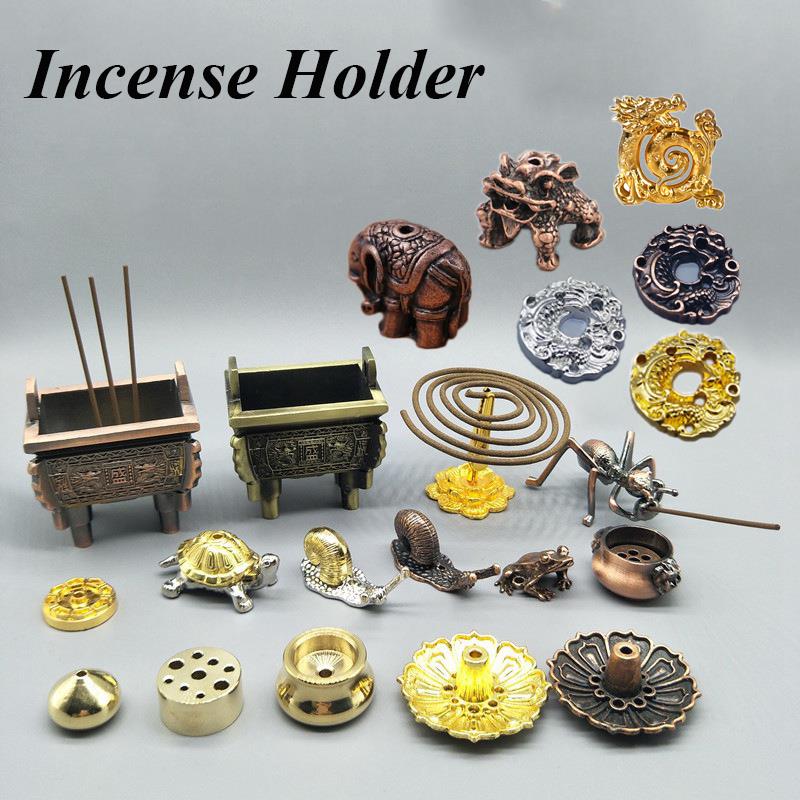 Incense Plate Mine-hole Incense Holder Brass Incense Burner Teahouse Zen Buddhist Supplies Incense Stick Portable Creative Cute
