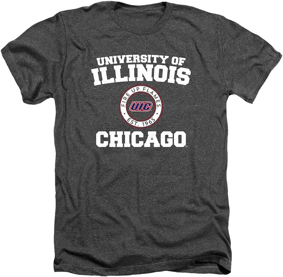 University of Illinois Chicago Official Circle Logo Unisex Adult T Shirt S разноцветный