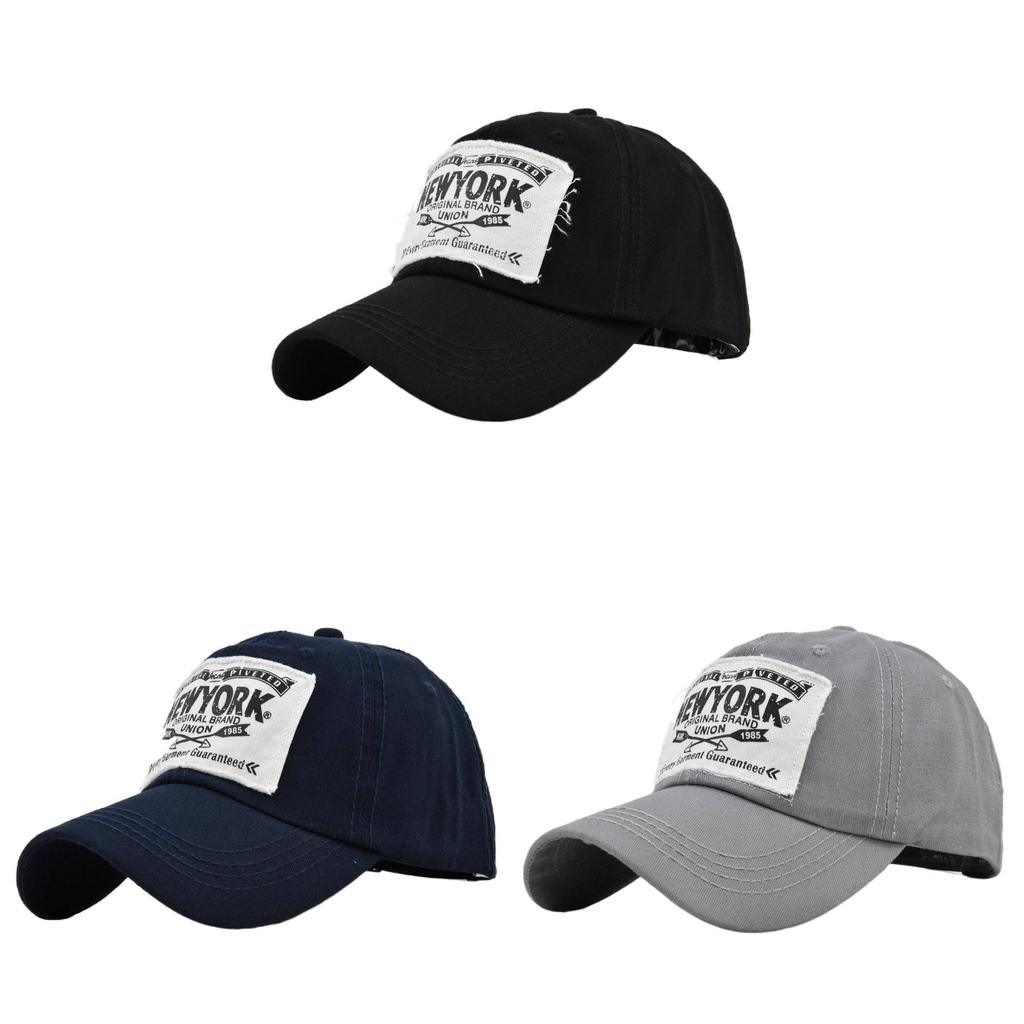 Newyourk Embroidered Baseball Cap Wide Brim Duck Tongue Hat Casual Style Black