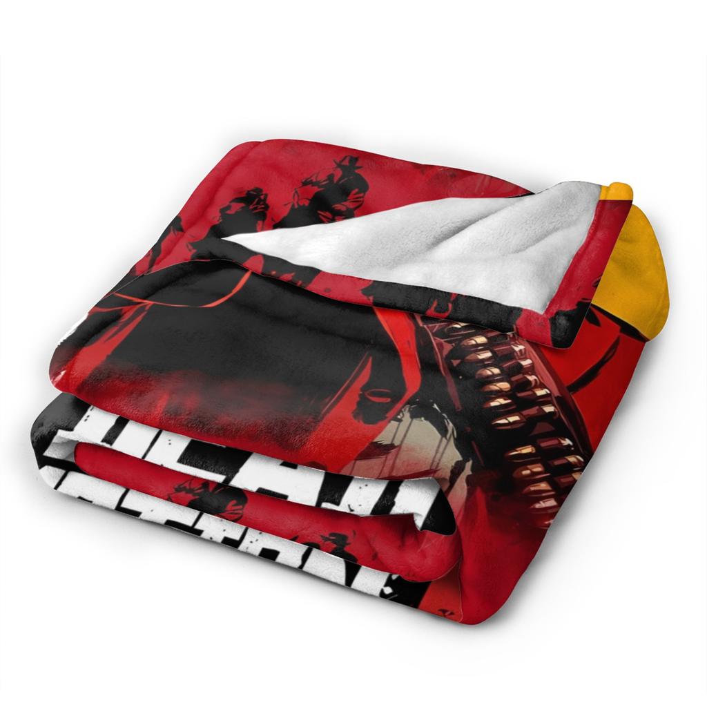Red Dead Redemption 2  Warm Soft Blanket  Students Plush Bedding Throws Pattern Couch Chair Flannel Bedspread Sofa Bed Cover