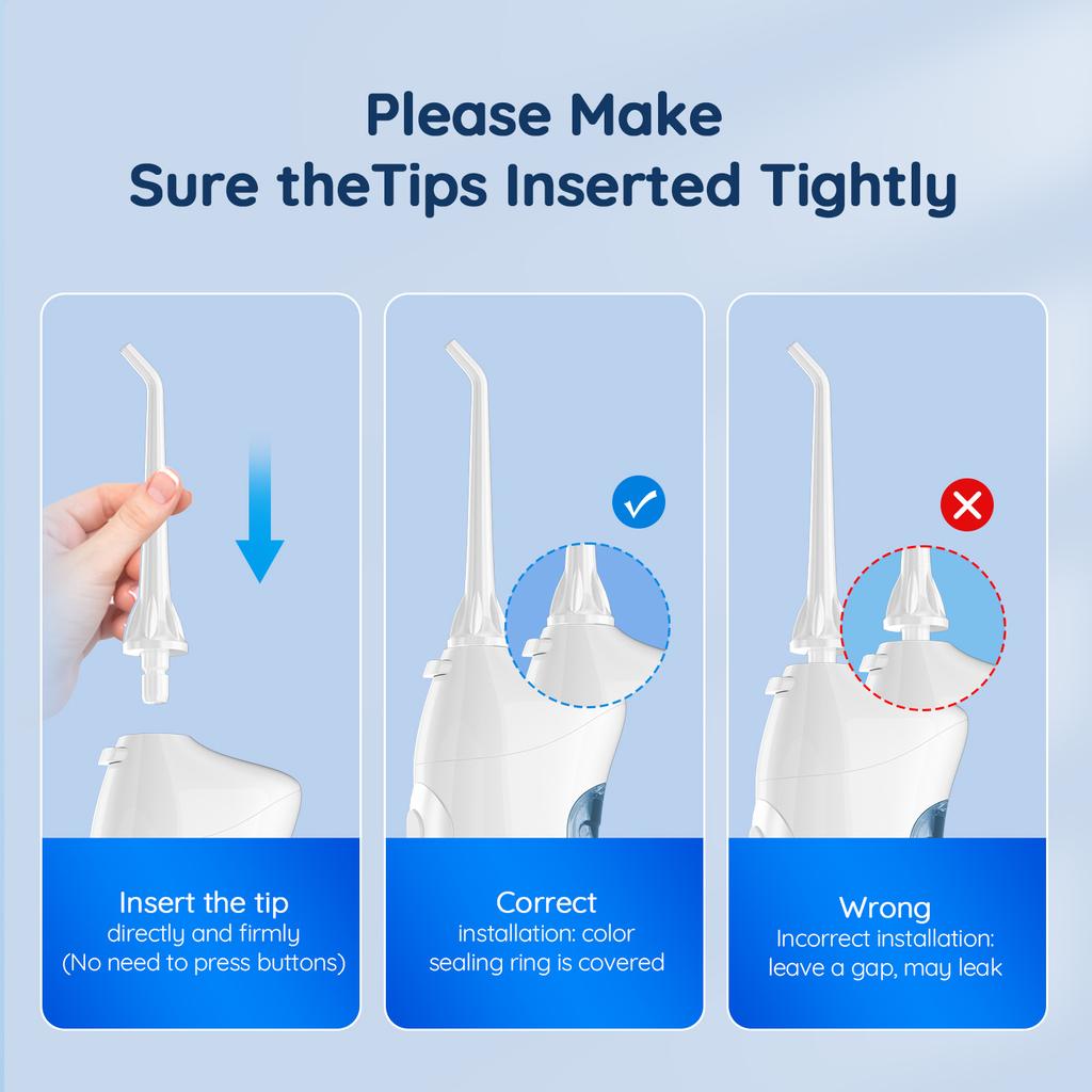 New D52Pro Oral Irrigator Rechargeable Water Flosser Portable 300ML 4 Nozzles Dental Water Jet Waterproof Teeth Cleaner