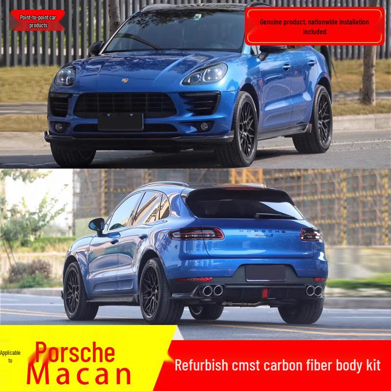 Compatible with Porsche Macan 14-17 CMST Carbon Fiber Body Kit: Front and Rear Lips, Tail Wing, Fender.