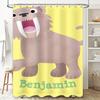 Customized Kids Shower Curtain with Personalized Name Cute Cartoon Animal Design Bright Colors for Bathroom Decor