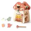Baby Montessori Wooden Toys Educational Wooden Blocks Shape Pairing Mushroom Busy Box Toys for Kids Musical Percussion Toys