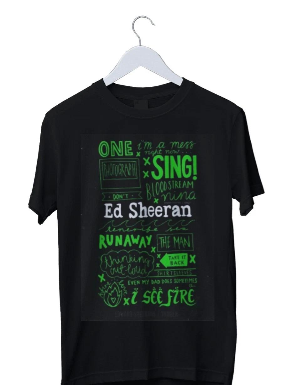 

Unisex Adult Casual Graphic Ed Sheeran Multi Logos Graphic Mens ise... S