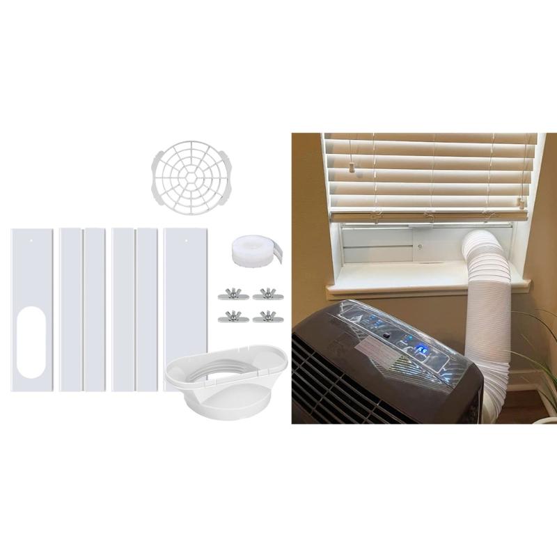 Accessori Portatili per Condizionatori d'Aria Set Sigillante per Finestre Piastra di Ventilazione per Finestre Lunghezza Regolabile Piastra Sigillante per Finestre