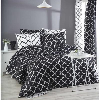 Bedding Set - 1 Duvet Cover 220 X 240 Cm + 2 Pillowcases 60 X 60 Cm - 100% Reinforced Cotton - Black