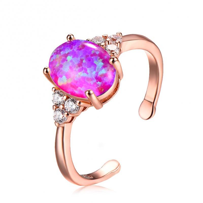Supply, Platinum Opal Open Ring, Fashion Retro