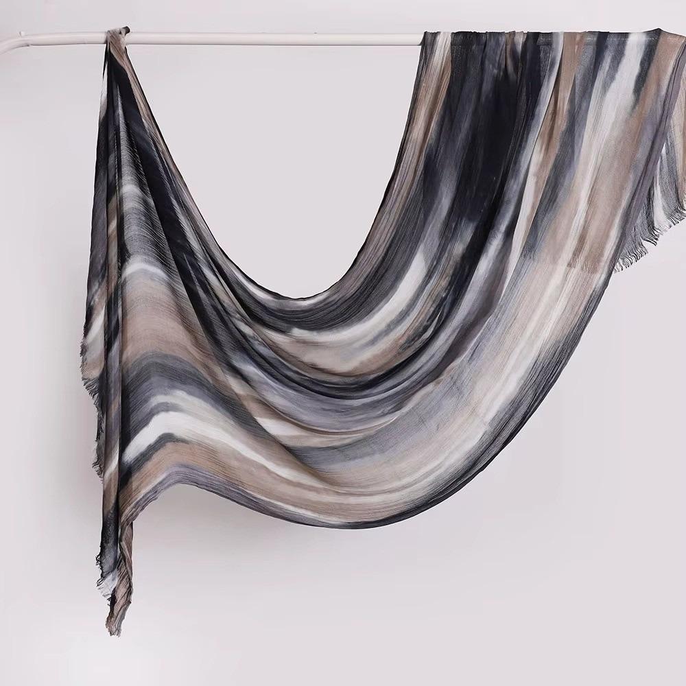 Gradient Tie-Dye Hijab Breathable Cotton Hijab Soft Women Headscarf For Women