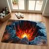 Volcanic Lava Pattern Area Rug - Creative Magma Decorative Floor Mat for Living Room, Bedroom