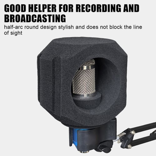 Microphone Sound Isolation Shield | Microphone Filter Reflection Reduction Shield, Microphone Soundproof Cover, Portable Noise Reduction Microphone Is