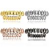 Glänzendes Finish Zähne Grillz Oberes Unteres Set Umweltfreundliches Kupfer Anti-Rutsch Zähne Grillz Kappen Glänzendes Silber Zähne Schmuck Party