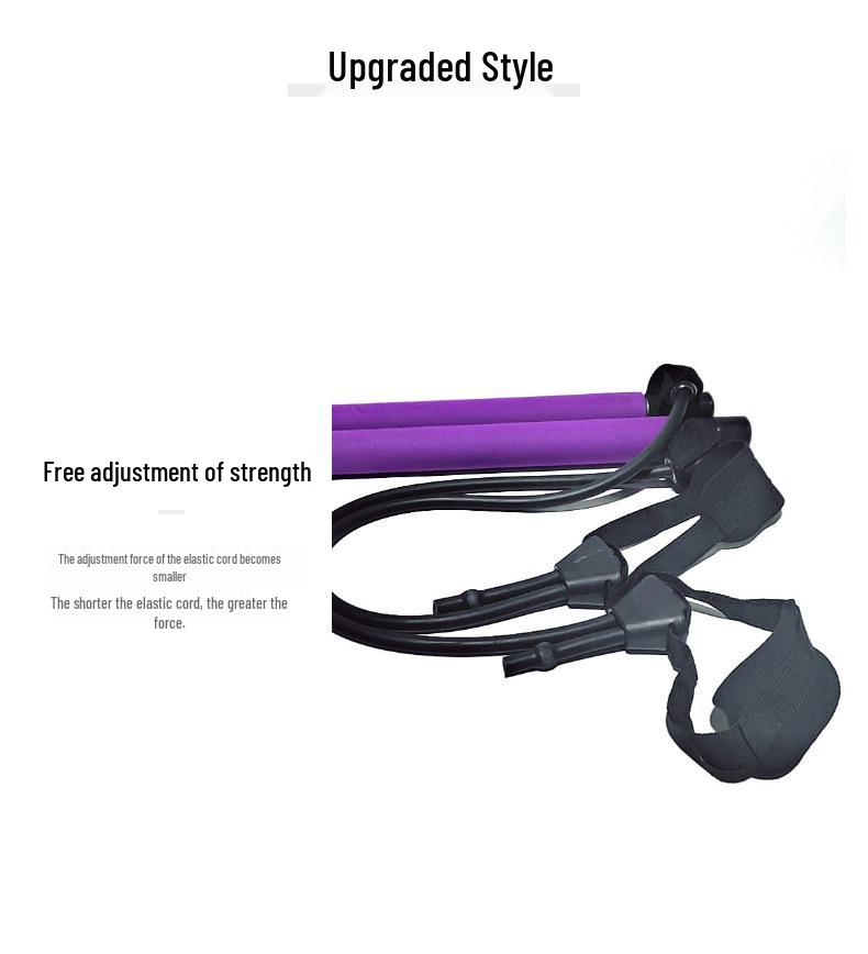 Adjustable Pilates & Yoga Resistance Band with Bar - Home Back Stretch & Pull-Up Trainer