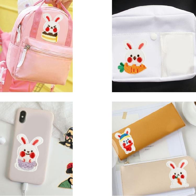 6 Pcs Embroidered Patches Cartoon Rabbits Sewing Patches Iron On Patches Decorative Patches Sew On Patches for Clothes