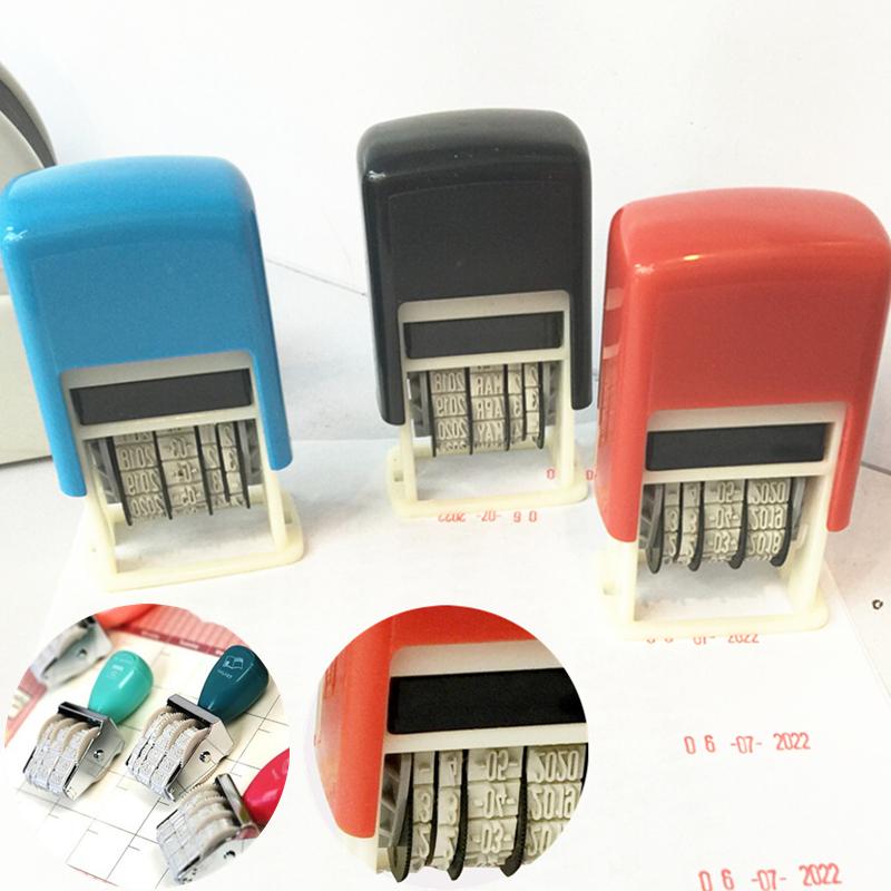 DIY Handle Account Date Stamps Stamping Mud Set Mini Self-Inking Stamps For Office Escolar Supplies Emboss School Stationery
