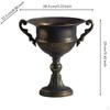 Pedestal Flower Vase Finish Goblet European Style Vintage Metal Planter for Wedding, Tabletop