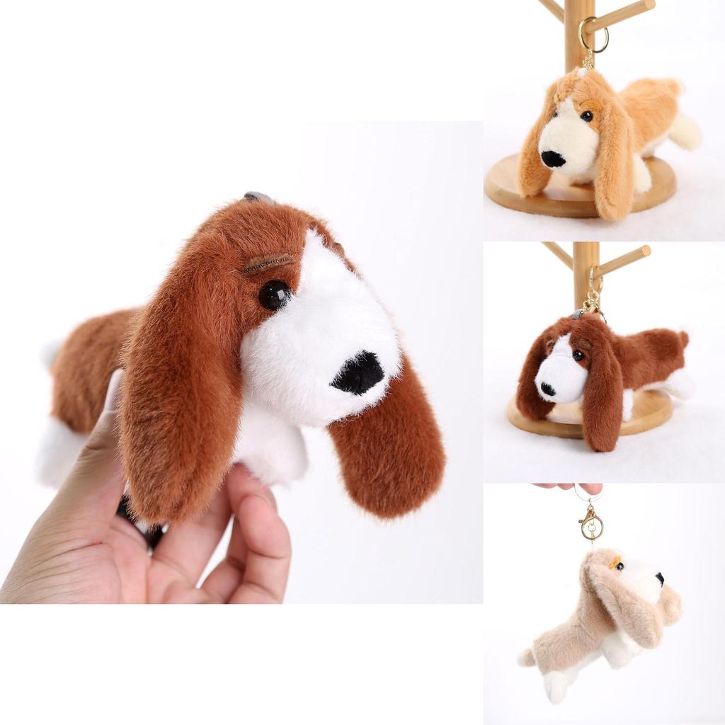 Plyšový přívěsek na klíče Baset Hound s výplní z PP bavlny pro dárek a dekoraci tašky