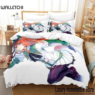 3D Print Anime Pretty Derby Bedding Set Boys Girls Twin Queen Size Duvet Cover Pillowcase Bed Kids Adult Home Textile