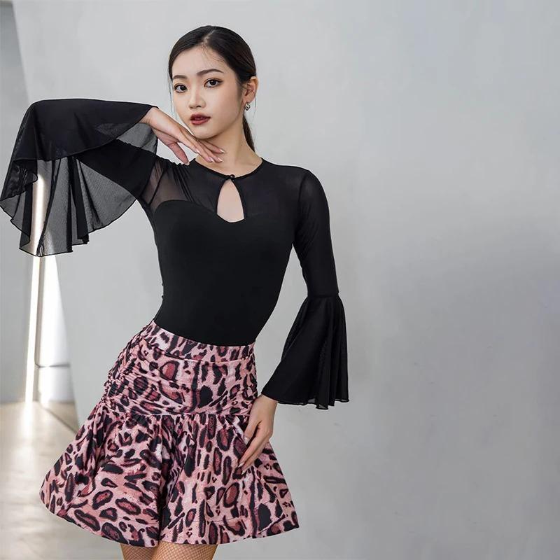 Women Standard Latin Jumpsuit Long Sleeves Latin Dance Leotard Ballroom Modern Dance Jazz Bodysuit