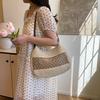 Straw Bag for Beach Bohemia Hollow Woven Handbag Large Capacity Handbag Pu Shoulder Handbags Messenger Tote Bags for Vacation