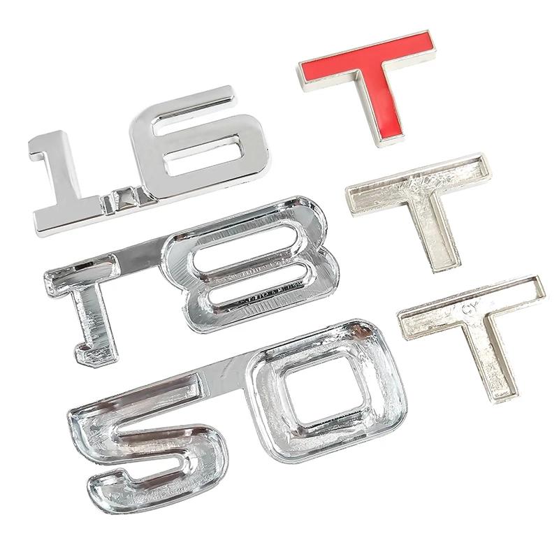 New Car 3D Metal 1.6T 1.8T 2.0T 2.8T Logo Sticker Emblem Badge Decals for Mazda KIA Renault TOYOTA BMW Ford Focus Car Styling