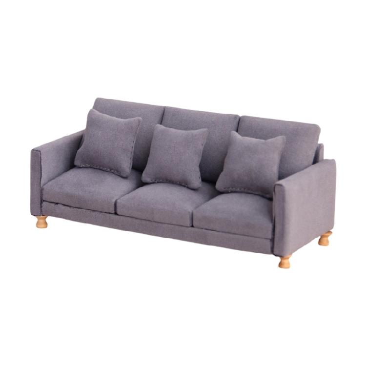 Realistic Sofa Model Figure with Three Seats Design Miniature Furniture for 1/12 Scale Doll House Scene Landscape Props